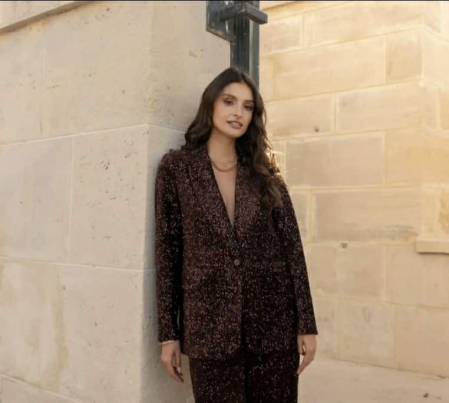 Sacou elegant cu paiete bronz – Glamour Edition [1]