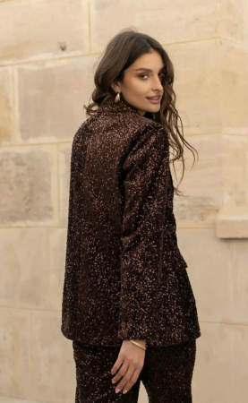 Sacou elegant cu paiete bronz – Glamour Edition [2]