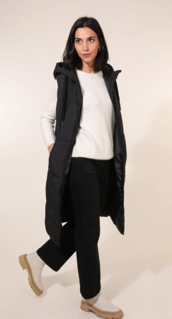 Vestă lungă matlasată cu glugă [2]