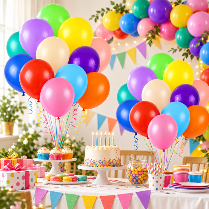 Set 100 baloane latex multicolore pentru petreceri, aniversări și decorarea evenimentelor. [3]