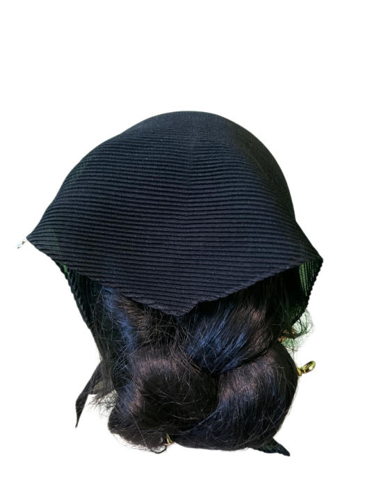 Baticut plisat mare pentru biserica, bleumarin, accesoriu de cap feminin, elegant si confortabil. [2]