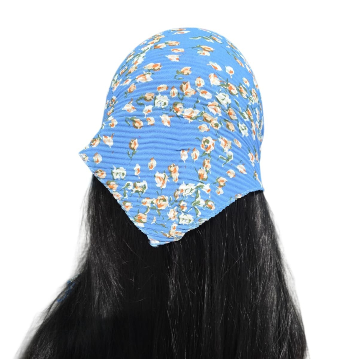 Baticut plisat elegant pentru biserica, material usor si confortabil, model feminin, Lunaria Blue [2]