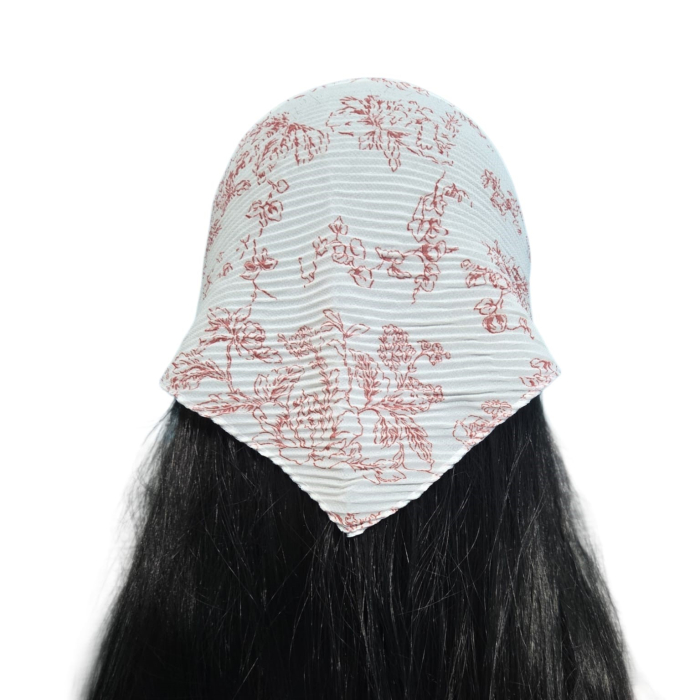 Baticut plisat elegant pentru biserica, material usor si confortabil, model feminin, Vintage Rose [2]