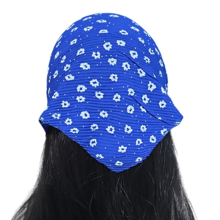 Baticut plisat elegant pentru biserica, material usor si confortabil, model feminin, Blue Bloom [2]