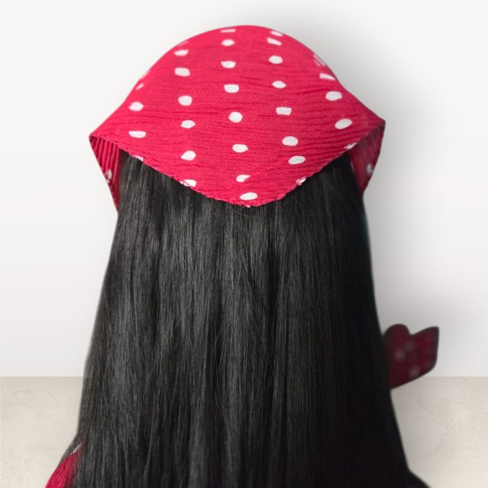 Baticut plisat elegant pentru biserica, material usor si confortabil, model feminin, Scarlet Polka [2]