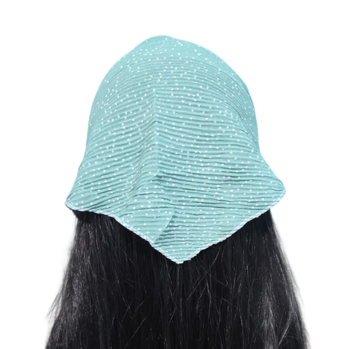 Baticut plisat elegant pentru biserica, material usor si confortabil, model feminin, Mint Dots [2]