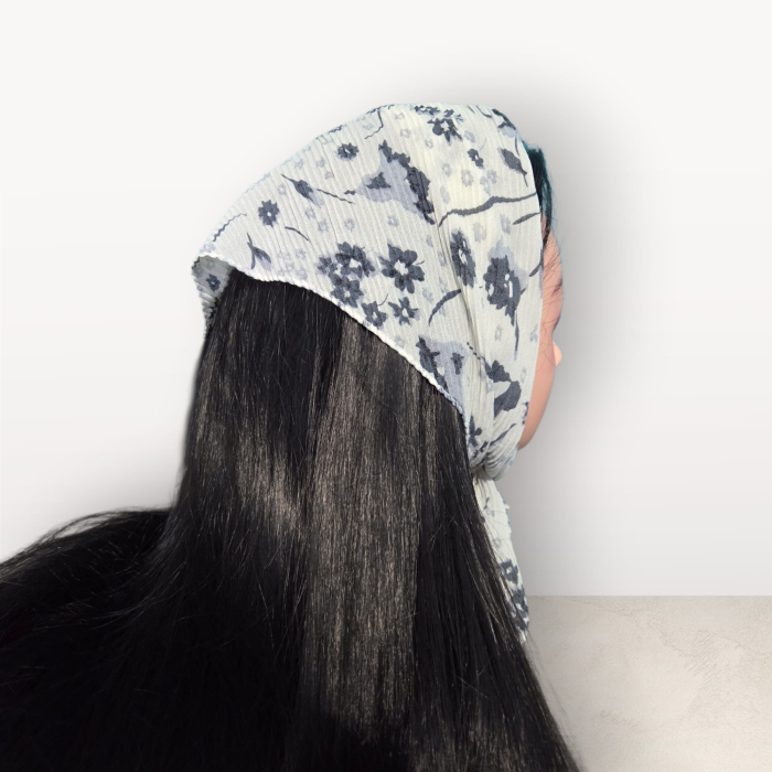 Baticut plisat elegant pentru biserica, material usor si confortabil, model feminin, Moonlight Bloom Elegance [2]