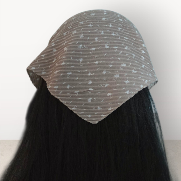 Baticut plisat elegant pentru biserica, material usor si confortabil, model feminin, Cream Meadow [3]