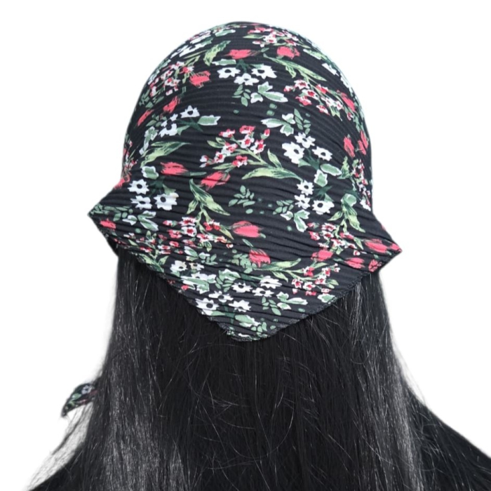 Baticut plisat elegant pentru biserica, material usor si confortabil, model feminin, Wild Noir [2]