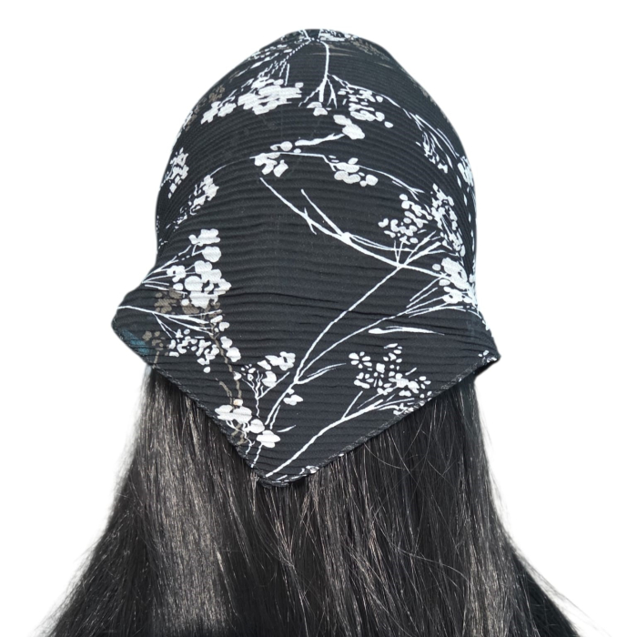 Baticut plisat elegant pentru biserica, material usor si confortabil, model feminin, Midnight Sketch [2]