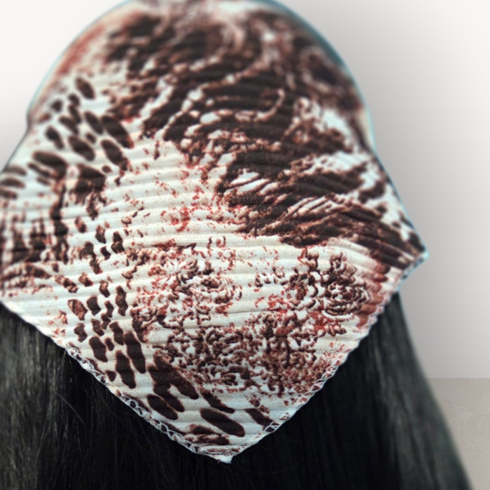 Baticut plisat elegant pentru biserica, material usor si confortabil, model feminin, Cocoa Bloom [3]