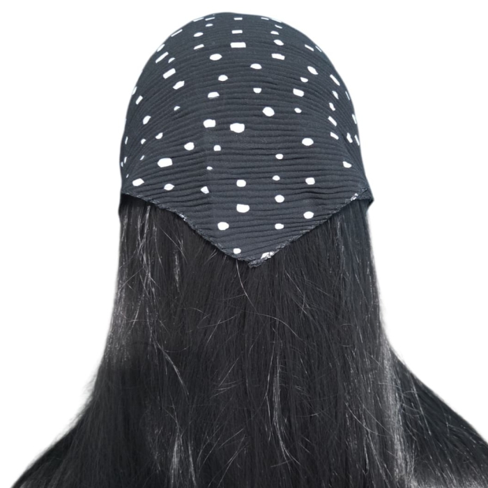 Baticut plisat elegant pentru biserica, material usor si confortabil, model feminin, Chic Noir [2]