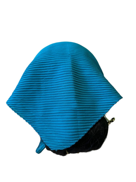 Baticut plisat simplu pentru biserica, model mic, albastru petrol, accesoriu de cap feminin, usor si confortabil. [2]