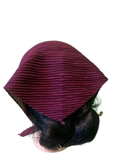 Baticut plisat simplu pentru biserica, model mic, visiniu, accesoriu de cap feminin, discret si confortabil. [2]