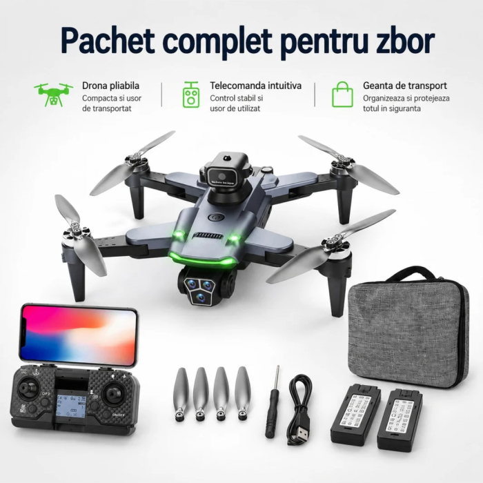 Drona S166 4K cu Camera Dubla, Motor Brushless, Evitare Obstacole, Pliabila, Negru, gadget modern - imagine principala produs|Drona S166 4K cu Camera Dubla, Motor Brushless, Evitare Obstacole, Pliabila, Negru, gadget modern - detaliu produs 2|Drona S166 4K cu Camera Dubla, Motor Brushless, Evitare Obstacole, Pliabila, Negru, gadget modern - detaliu produs 3|Drona S166 4K cu Camera Dubla, Motor Brushless, Evitare Obstacole, Pliabila, Negru, gadget modern - detaliu produs 4|Drona S166 4K cu Camera Dubla, Motor Brushless, Evitare Obstacole, Pliabila, Negru, gadget modern - detaliu produs 5|Drona S166 4K cu Camera Dubla, Motor Brushless, Evitare Obstacole, Pliabila, Negru, gadget modern - detaliu produs 6|Drona S166 4K cu Camera Dubla, Motor Brushless, Evitare Obstacole, Pliabila, Negru, gadget modern - detaliu produs 7|Drona S166 4K cu Camera Dubla, Motor Brushless, Evitare Obstacole, Pliabila, Negru, gadget modern - detaliu produs 8 [7]