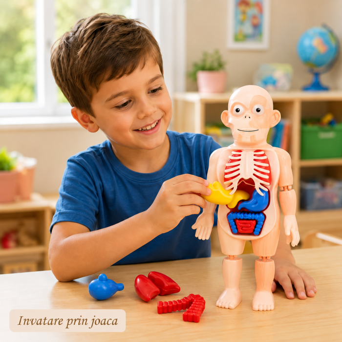 Jucarie educativa corp uman, model anatomic cu organe detasabile, 17 piese STEM [6]