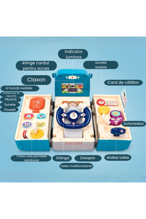 Jucarie Interactiva, Autobuz, Sunete si Lumini, 2 in 1, Çok renkli, pentru copii - imagine principala produs [2]