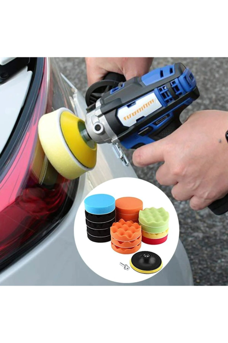 Kit polish auto 31 piese, discuri burete+lana, adaptoare M14, compatibile cu bormasina - imagine principala produs [2]