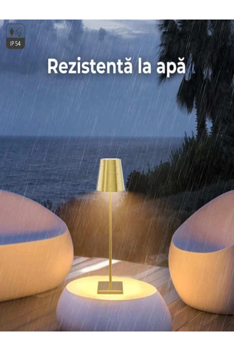 Lampa de Masa Reincarcabila LED Touch Q-LED46, 5W, 2600 mAh, Aluminiu, Auriu - imagine principala produs [7]