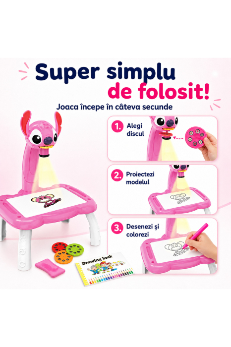 Masa de desen cu proiector Stitch, roz, 24 modele, 12 carioci, pentru copii - imagine principala produs|Masa de desen cu proiector Stitch, roz, 24 modele, 12 carioci, pentru copii - detaliu produs 2|Masa de desen cu proiector Stitch, roz, 24 modele, 12 carioci, pentru copii - detaliu produs 3|Masa de desen cu proiector Stitch, roz, 24 modele, 12 carioci, pentru copii - detaliu produs 4|Masa de desen cu proiector Stitch, roz, 24 modele, 12 carioci, pentru copii - detaliu produs 5|Masa de desen cu proiector Stitch, roz, 24 modele, 12 carioci, pentru copii - detaliu produs 6|Masa de desen cu proiector Stitch, roz, 24 modele, 12 carioci, pentru copii - detaliu produs 7 [3]