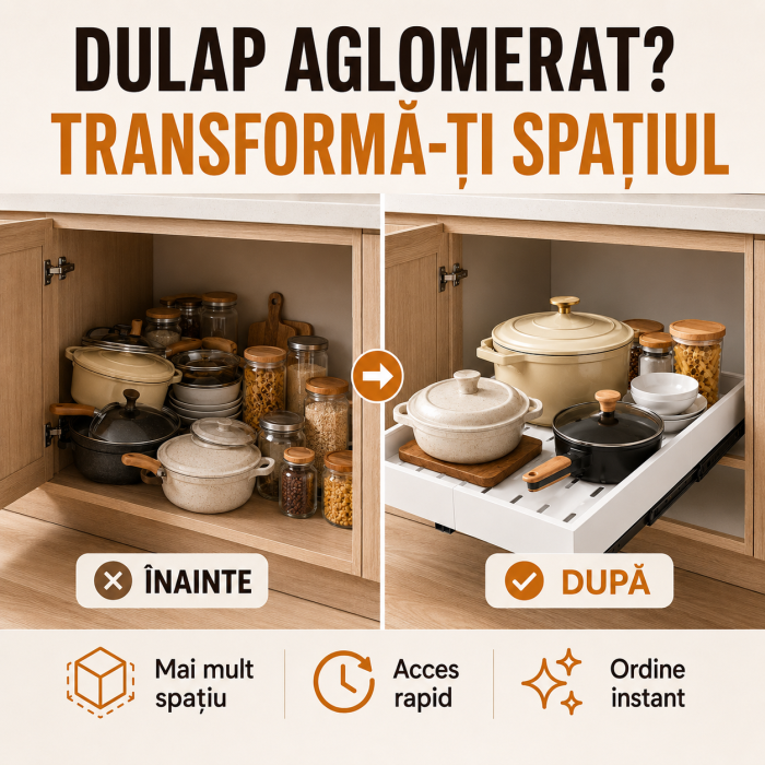 Organizator glisant extensibil pentru dulap si sub chiuveta din ABS [2]