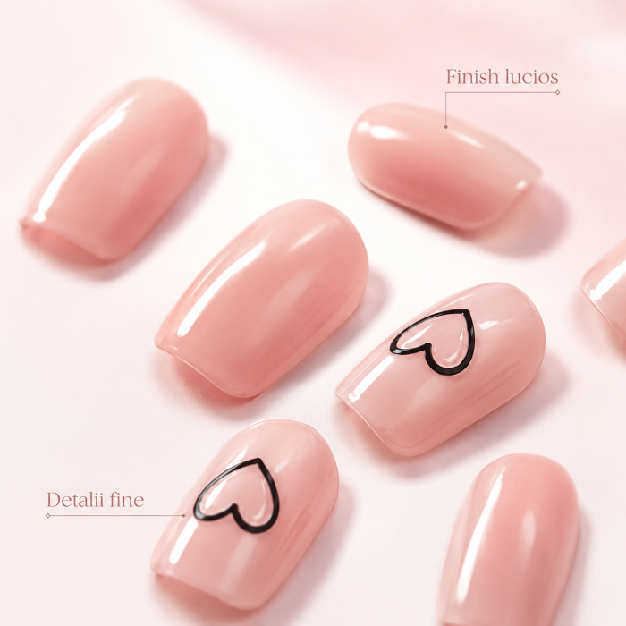 Set 24 Unghii False Press-on, autoadezive, refolosibile, ABS Premium, pentru rutina beauty - imagine principala produs [3]