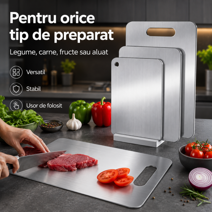 Set 3 tocatoare din otel inoxidabil, gri, pentru pregatirea alimentelor in bucatarie [3]