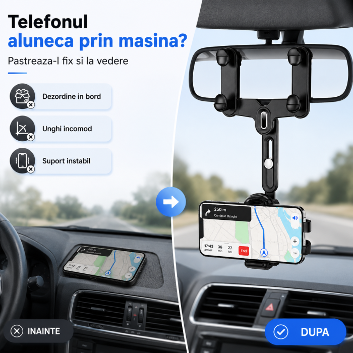 Suport telefon pentru oglinda retrovizoare, rotativ 360°, reglabil pe inaltime si latime, Negru, pentru masina - imagine principala produs|Suport telefon pentru oglinda retrovizoare, rotativ 360°, reglabil pe inaltime si latime, Negru, pentru masina - detaliu produs 2|Suport telefon pentru oglinda retrovizoare, rotativ 360°, reglabil pe inaltime si latime, Negru, pentru masina - detaliu produs 3|Suport telefon pentru oglinda retrovizoare, rotativ 360°, reglabil pe inaltime si latime, Negru, pentru masina - detaliu produs 4|Suport telefon pentru oglinda retrovizoare, rotativ 360°, reglabil pe inaltime si latime, Negru, pentru masina - detaliu produs 5|Suport telefon pentru oglinda retrovizoare, rotativ 360°, reglabil pe inaltime si latime, Negru, pentru masina - detaliu produs 6|Suport telefon pentru oglinda retrovizoare, rotativ 360°, reglabil pe inaltime si latime, Negru, pentru masina - detaliu produs 7 [2]