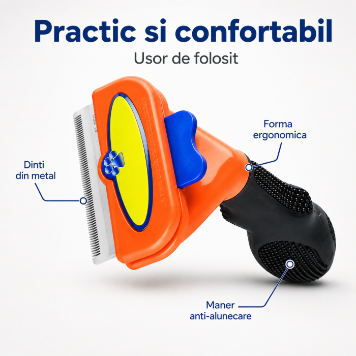 Trimmer cu buton de eliberare a blanii, pentru caini si pisici cu par scurt sau lung, marimea M - imagine principala produs [3]