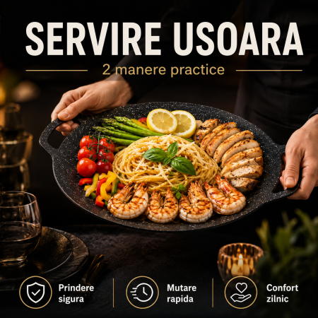 Plita Japoneza Rotunda Grill Antiaderenta, 36 cm, Negru [3]