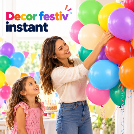 Set 100 baloane latex multicolore pentru petreceri, aniversări și decorarea evenimentelor. [1]