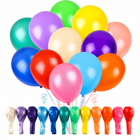 Set 100 baloane latex multicolore pentru petreceri, aniversări și decorarea evenimentelor. [7]