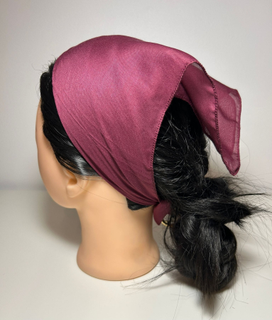 Baticute din bumbac - Batic din bumbac pentru femei, accesoriu de cap usor si confortabil, model simplu, 46 x 46 cm, Bordo Pruna.