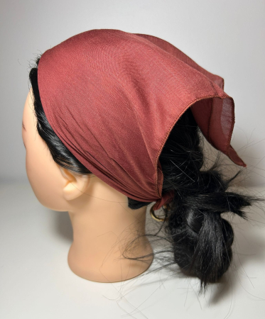 Baticute & Cordelute - Batic din bumbac pentru femei, accesoriu de cap usor si confortabil, model simplu, 46 x 46 cm, Caramiziu Inchis.