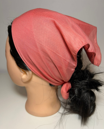 Baticute din bumbac - Batic din bumbac pentru femei, accesoriu de cap usor si confortabil, model simplu, 46 x 46 cm, Coral Somon.