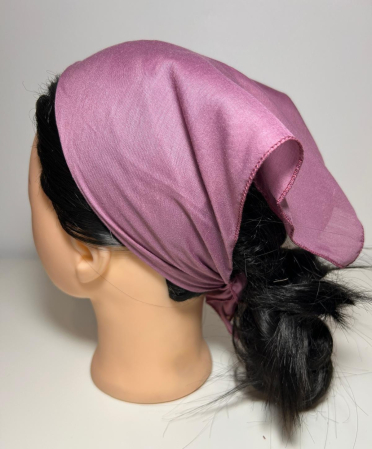 Baticute din bumbac - Batic din bumbac pentru femei, accesoriu de cap usor si confortabil, model simplu, 46 x 46 cm, Roz Mauve.