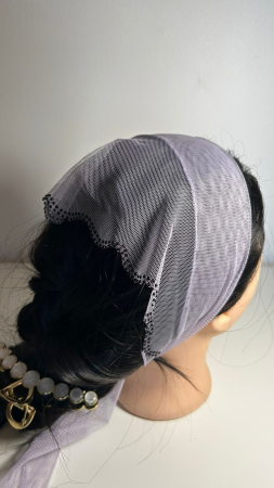 Batic din tulle cu pietricele - Batic din tulle cu pietricele, model Lavanda, accesoriu de cap elegant si feminin