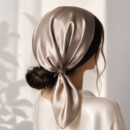 Baticute & Cordelute - Batic elegant din satin pentru biserica, sampanie, cu aspect lucios, accesoriu de cap feminin si rafinat.