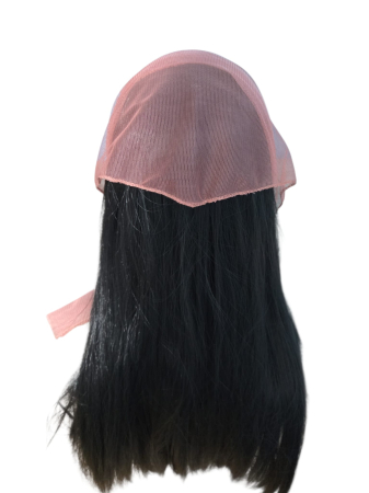 Batic simplu pentru biserica din tulle fin, roz pudrat, accesoriu de cap feminin, delicat si confortabil. [1]