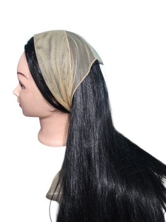 Batic din tulle simplu - Batic simplu pentru biserica din tulle fin, crem, accesoriu de cap feminin, luminos si confortabil.
