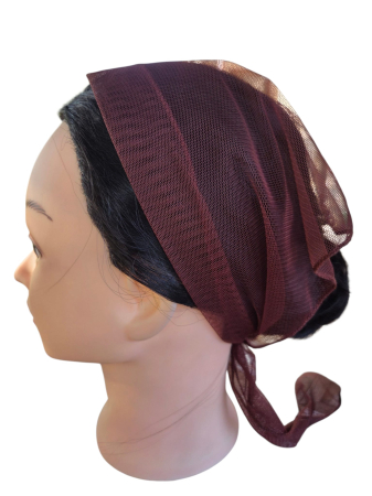 Baticute & Cordelute - Batic simplu pentru biserica din tulle usor si confortabil, model feminin elegant, Bordo.