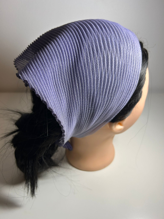 Baticute Plisate Mari - Baticut plisat simplu in lila perlat, accesoriu de cap feminin si elegant pentru biserica.
