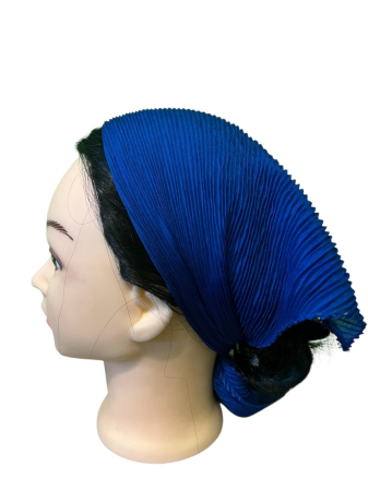 Baticute Plisate Mari - Baticut plisat mare pentru biserica, albastru regal, accesoriu de cap feminin, elegant si confortabil.