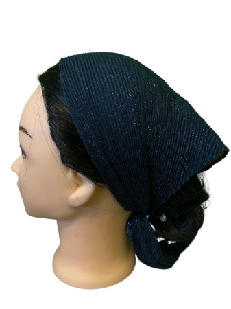 Baticute Plisate Mari - Baticut plisat mare pentru biserica, bleumarin, accesoriu de cap feminin, elegant si confortabil.