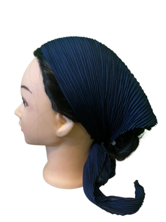 Baticute Plisate Mari - Baticut plisat mare pentru biserica, bleumarin inchis, accesoriu de cap feminin, elegant si confortabil.