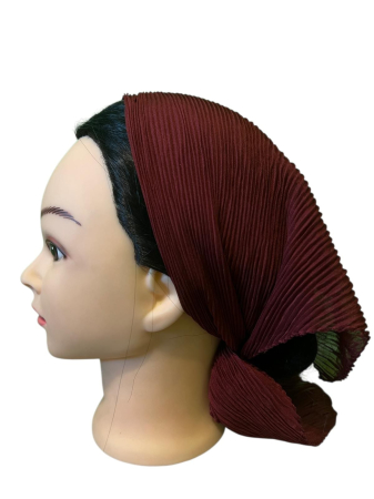 Baticute Plisate Mari - Baticut plisat mare pentru biserica, bordo inchis, accesoriu de cap feminin, elegant si confortabil.