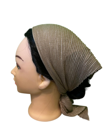 Baticute Plisate Mari - Baticut plisat mare pentru biserica, grej taupe, accesoriu de cap feminin, elegant si confortabil.