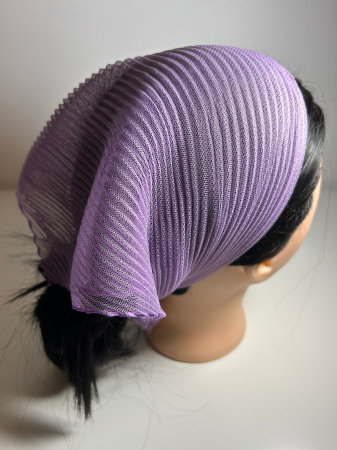 Baticute Plisate Mari - Baticut plisat simplu in verde menta, accesoriu de cap feminin si elegant pentru biserica.