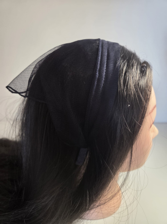 Baticute  simple pe coronita/cordeluta - Baticut din tulle pe coronita, model simplu Albastru Noapte, accesoriu de cap feminin si comod