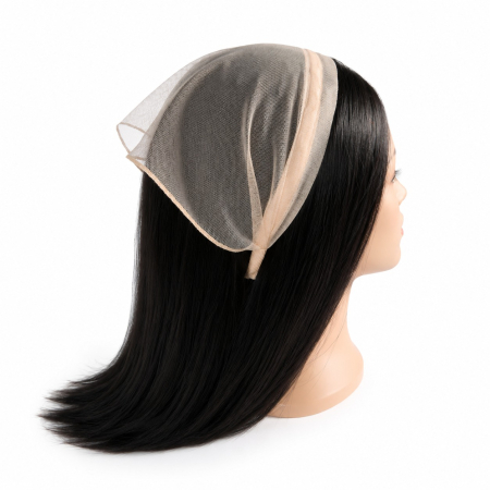 Baticute  simple pe coronita/cordeluta - Baticut din tulle pe coronita, model simplu Bej Sampanie, accesoriu de cap feminin si comod
